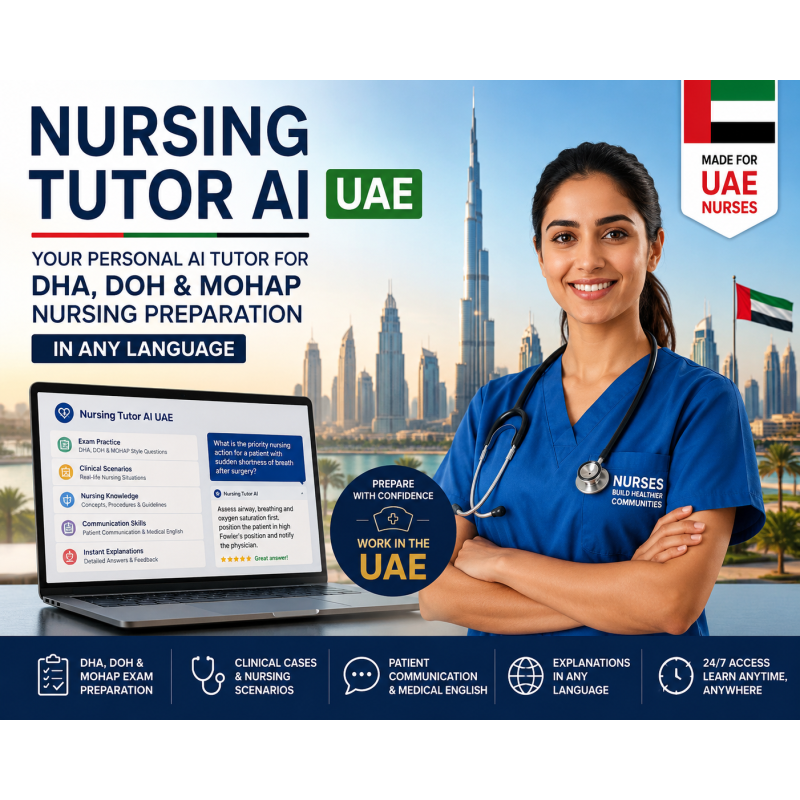 Nursing Tutor AI UAE | DHA, DOH & MOHAP Exam Preparation | LearnEasy